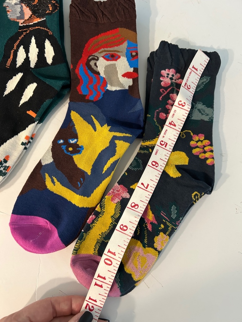 sock trio NEW oil painting impressionist socks artsy socks x3 ankle socks - Picture 3 of 4